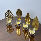 Golden Premium Leaf Candles set of 4