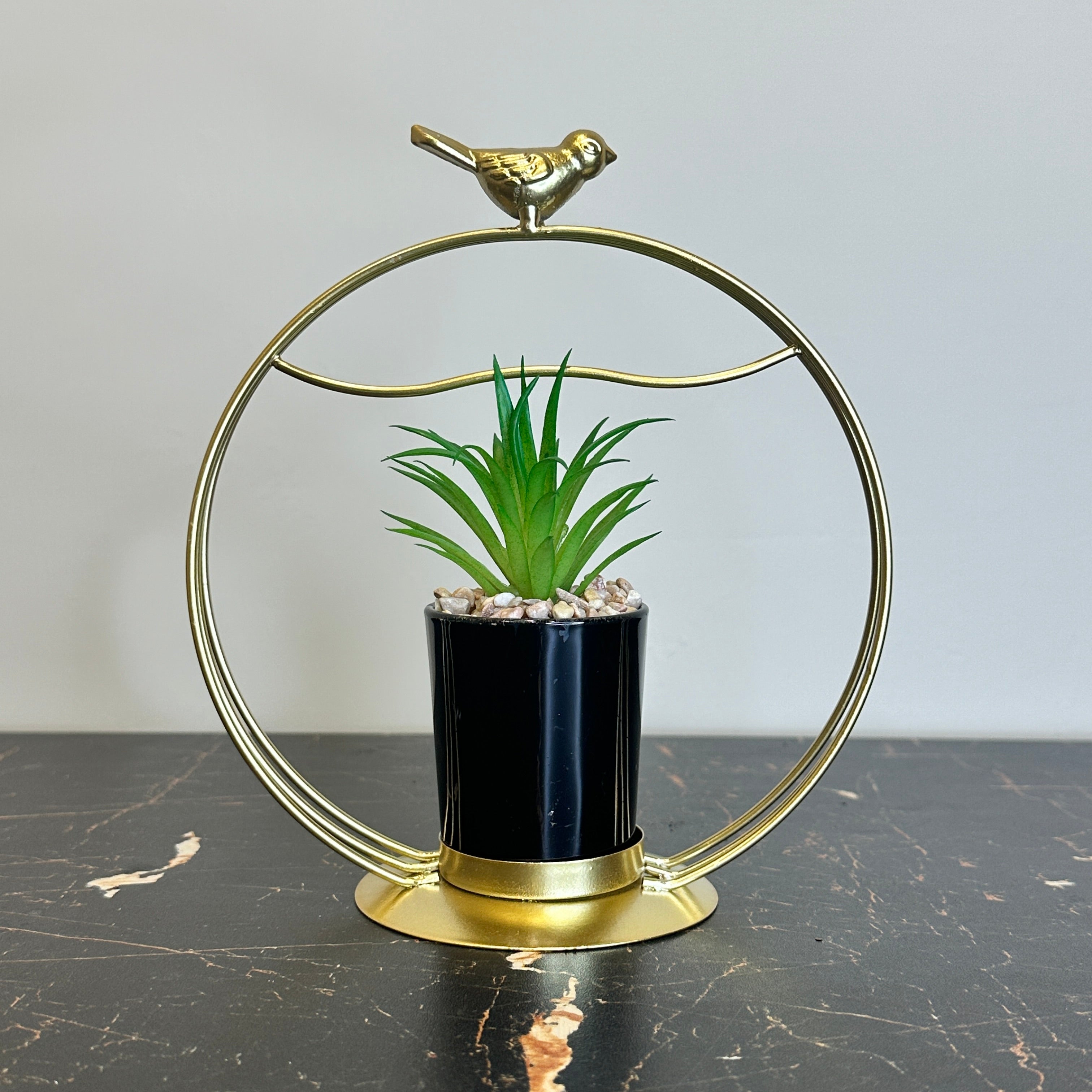 Golden Bird With Plant