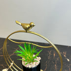 Golden Bird With Plant