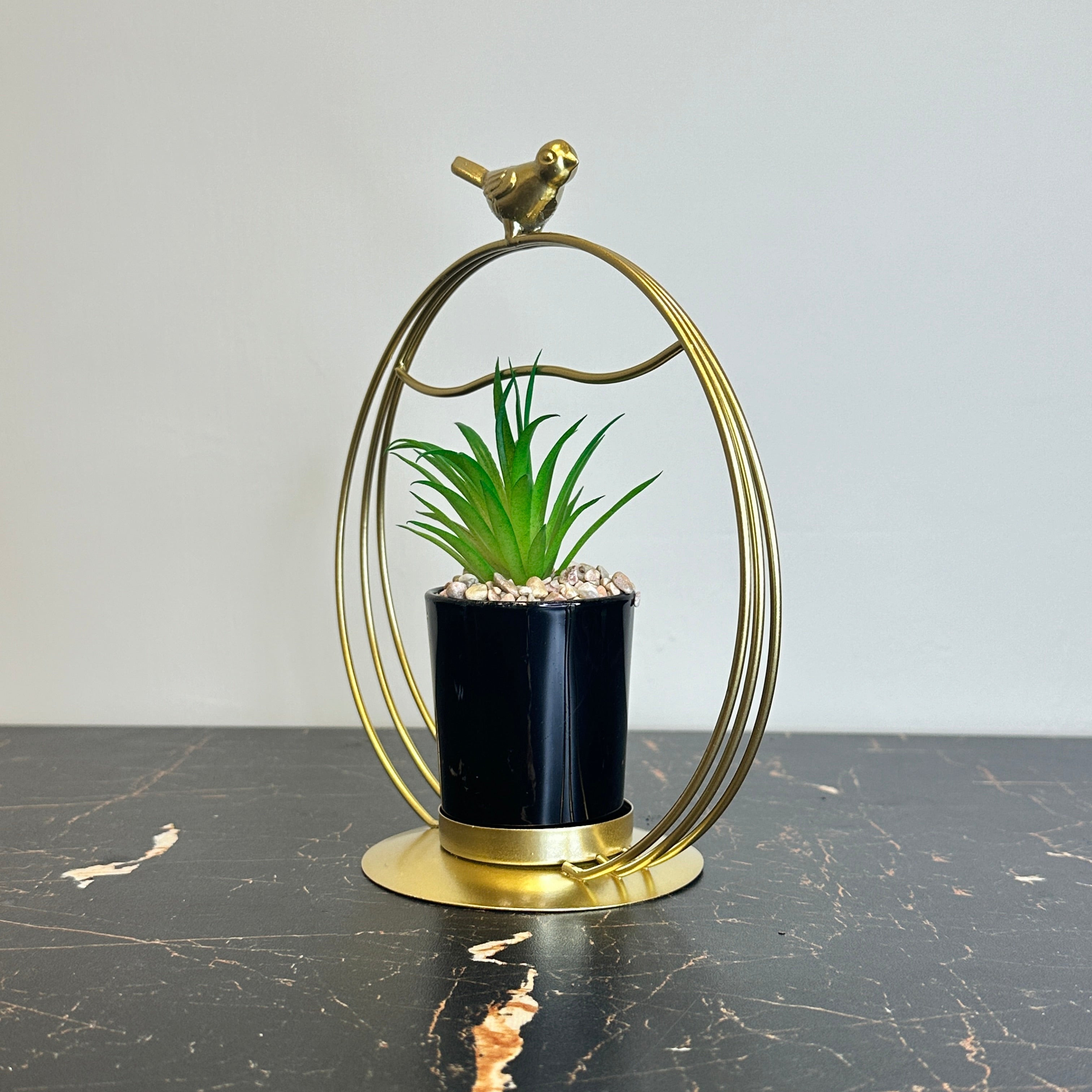 Golden Bird With Plant
