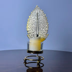 Golden Leaf Candle Holder
