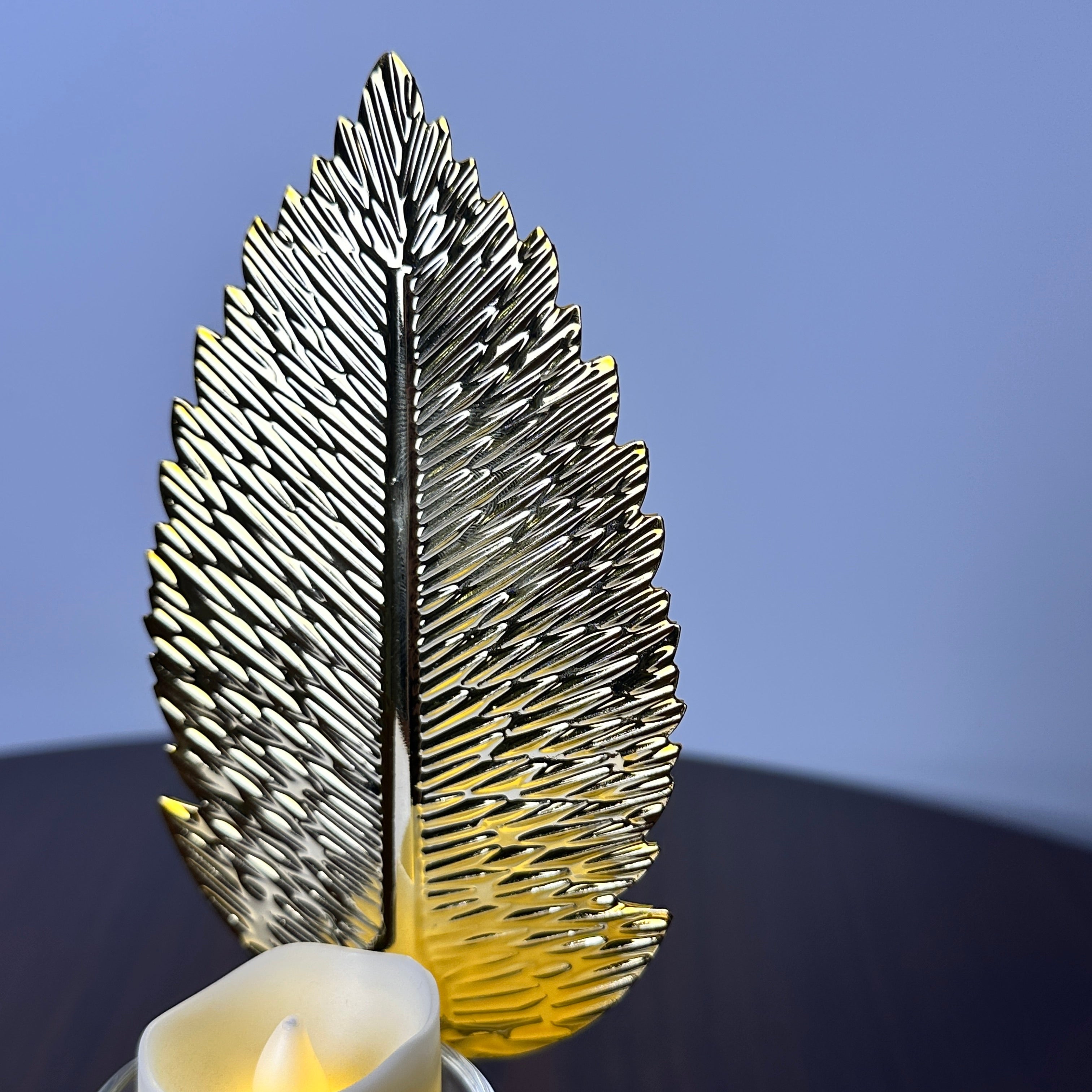 Golden Leaf Candle Holder