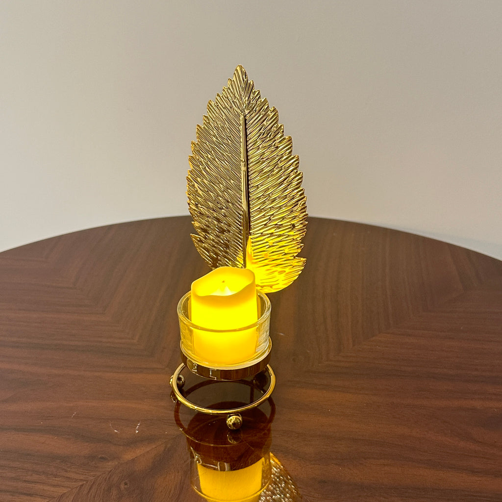 Golden Premium Leaf Candles set of 4