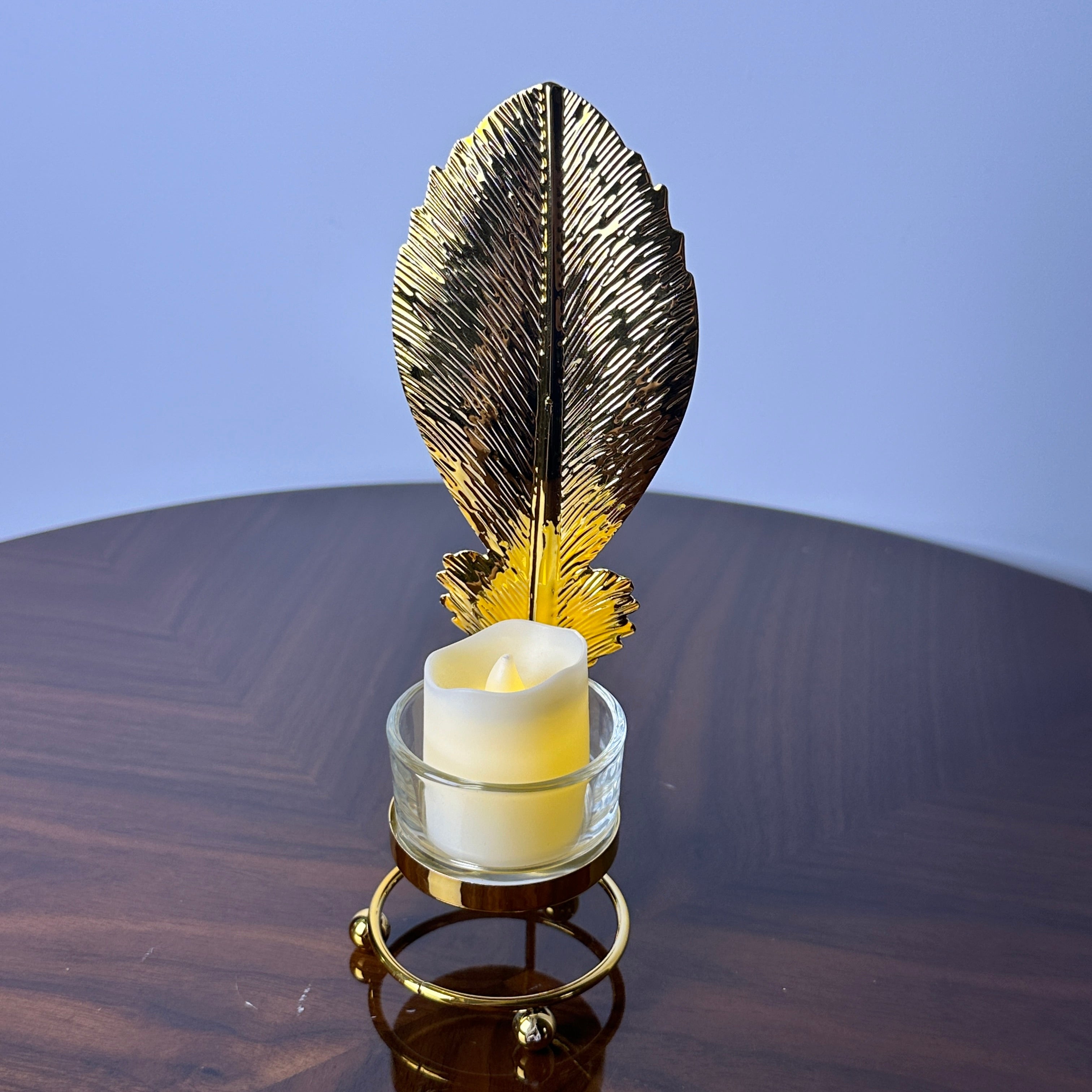 Golden Premium Leaf Candles set of 4